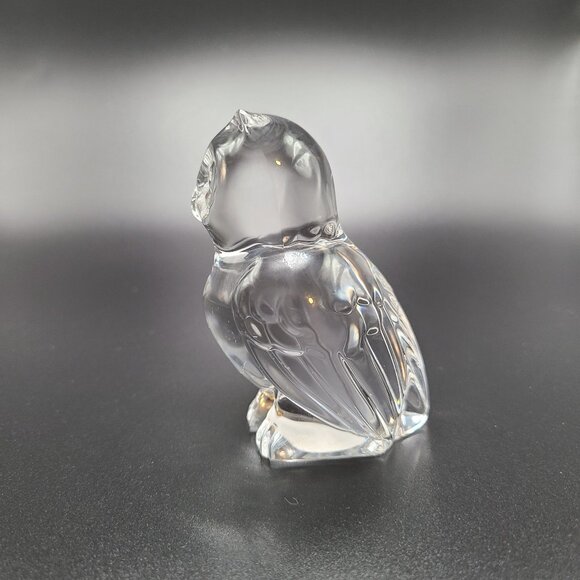 Vintage Princess House 24% Lead Crystal Clear Glass Owl Figurine - Picture 4 of 6